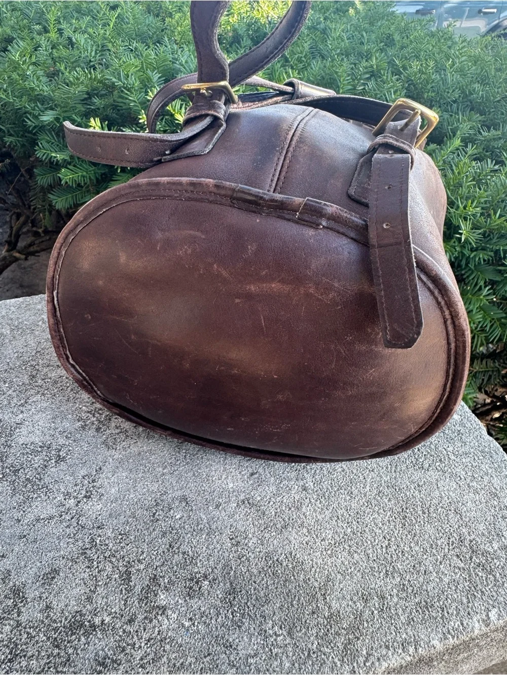 Vintage Coach Handle Backpack 9992 Sling Bag Brown display picture 1